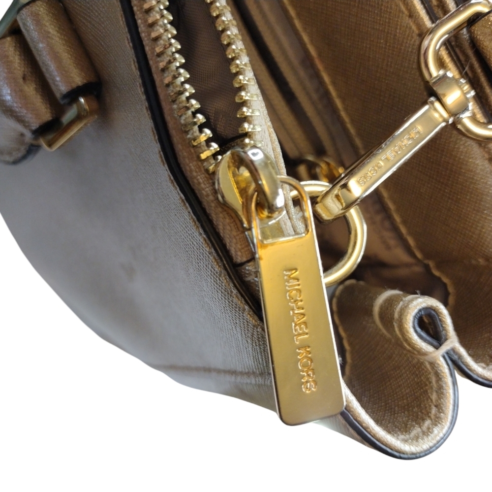 Michael Kors Metallic Gold Retired Satchel - Picture 11 of 12